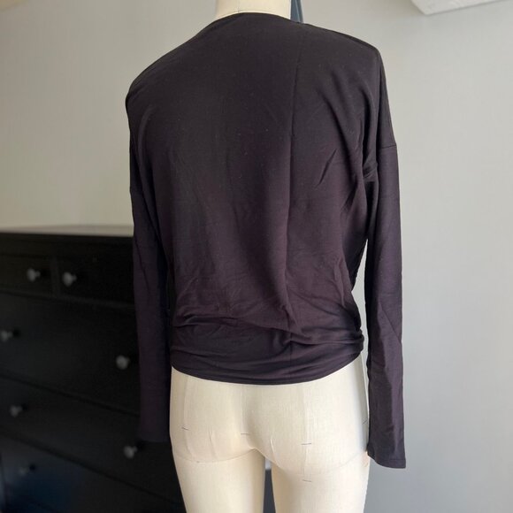 J. Crew Black Tie Front Long Sleeve Tee - Picture 7 of 11